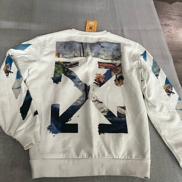 [S]Off-White Men's Colour Painting Diagonals Crew Sweat White - Picture 7 of 10